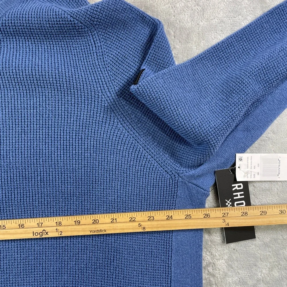 Rhone‎ Walden Waffle Sweater Mens XXL Blue Wool Cashmere Soft Preppy Casual